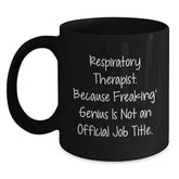 Funny Respiratory Therapist Gifts from Friends for Men and Women, Inspirational Black Coffee Mug, Christmas Unique Mugs for Respiratory Therapist Lovers - Main
